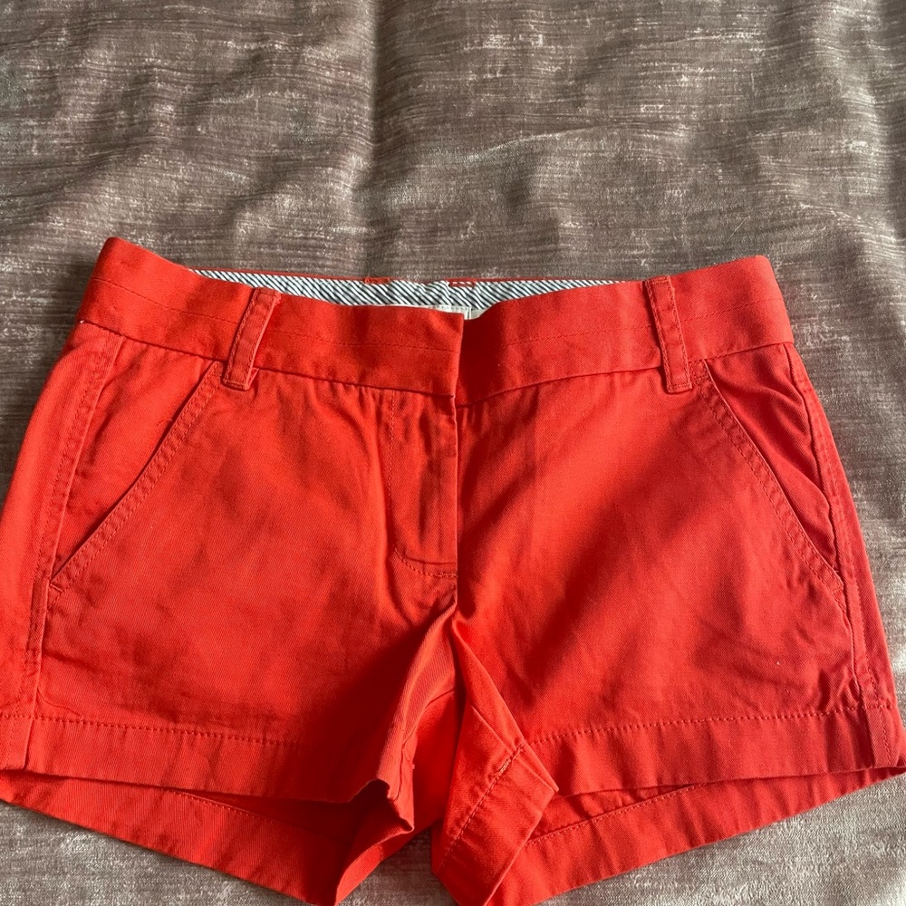 J Crew Bright Orange Shorts (Size 00)